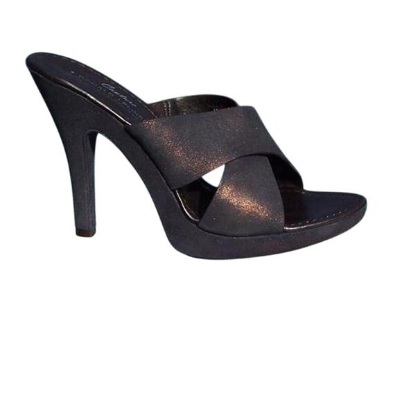 Donald Pliner Rust Distress Metallic Sandal Leather Slide Platform Shoe $275 NWT - Picture 2 of 7